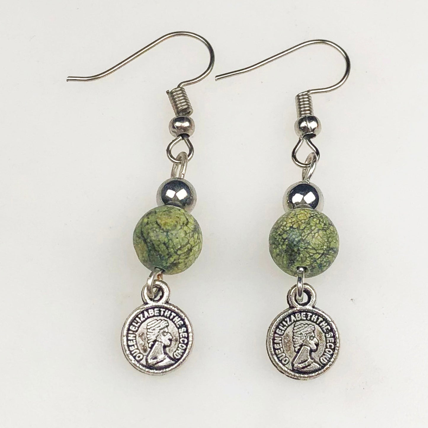 Natural Gemstone Green Jasper Earrings for Women and Girls