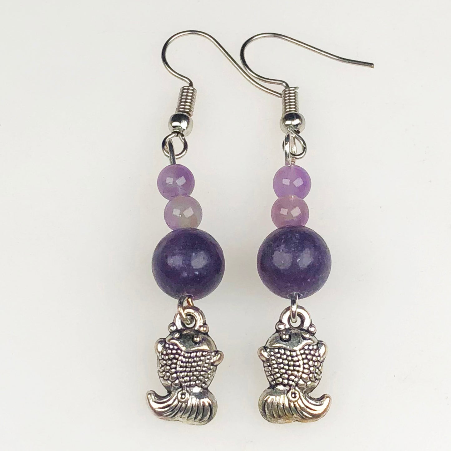 Natural Gemstone Amethyst Earrings for Women and Girls