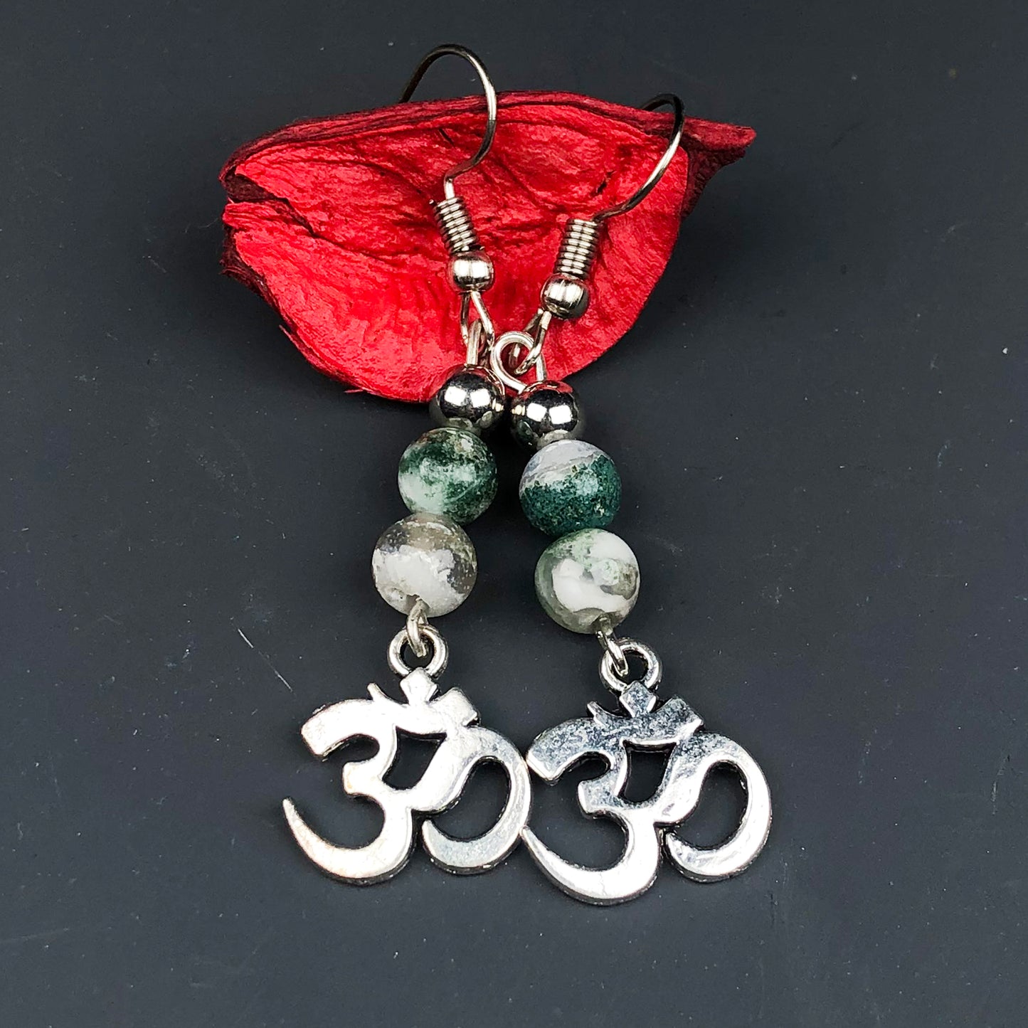 Natural Gemstone Incredible Tree Agate Earrings for Women and Girls