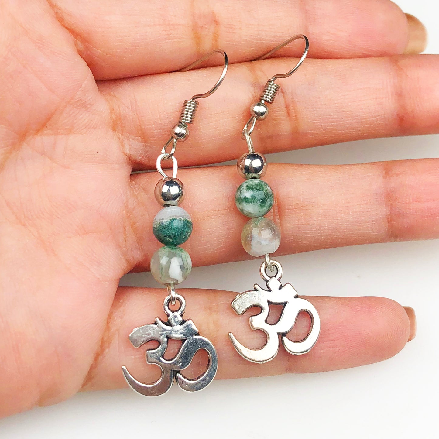 Natural Gemstone Incredible Tree Agate Earrings for Women and Girls