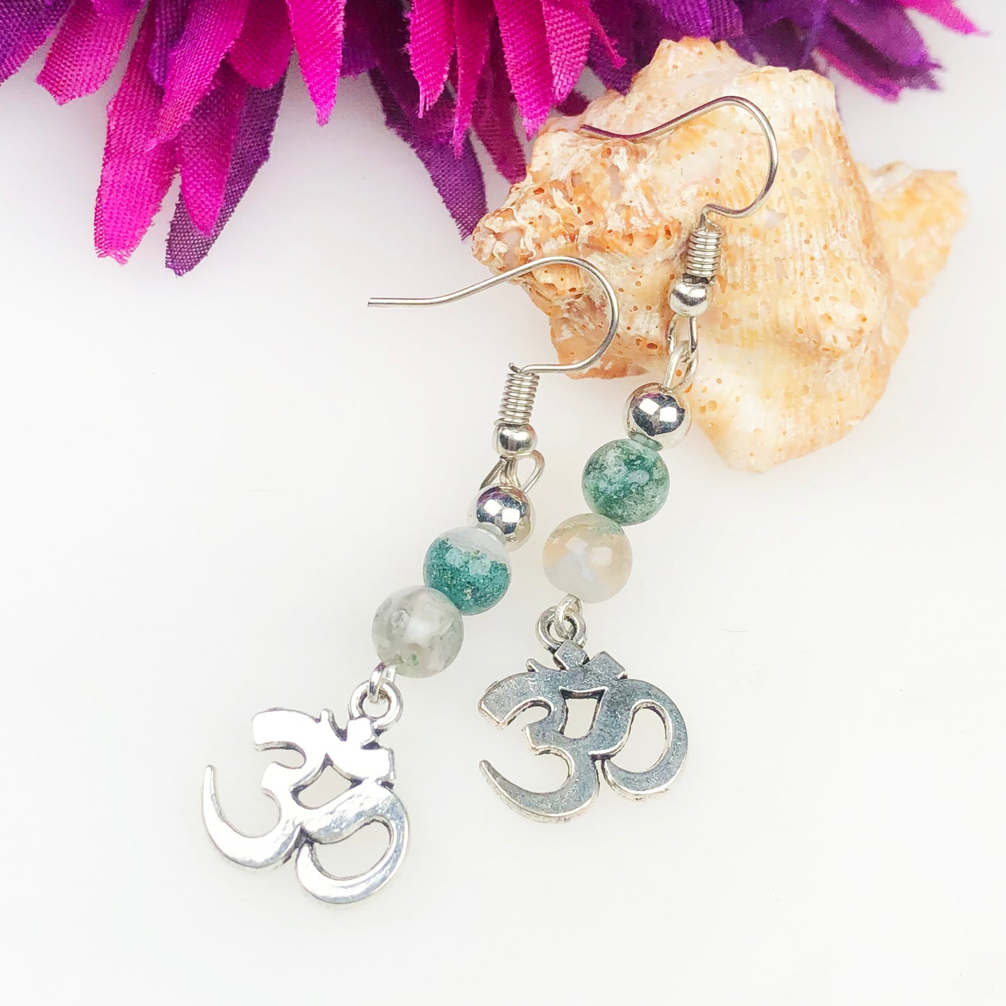 Natural Gemstone Incredible Tree Agate Earrings for Women and Girls