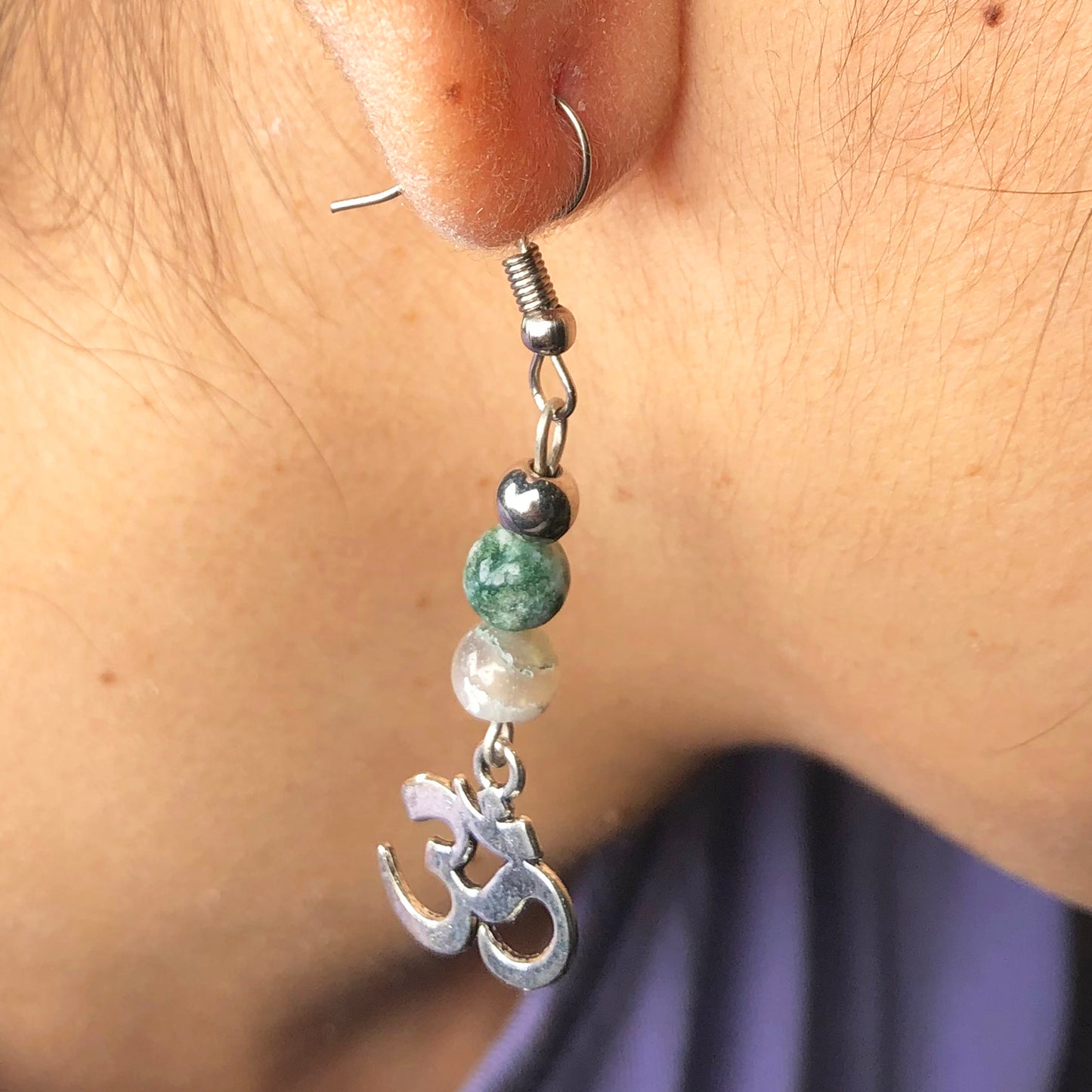 Natural Gemstone Incredible Tree Agate Earrings for Women and Girls