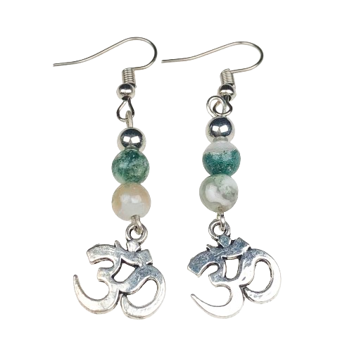 Natural Gemstone Incredible Tree Agate Earrings for Women and Girls