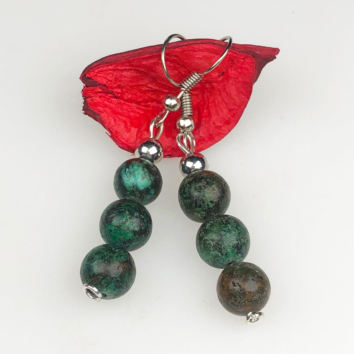 Natural Gemstone Amazing Green Jasper Earrings for Women and Girls
