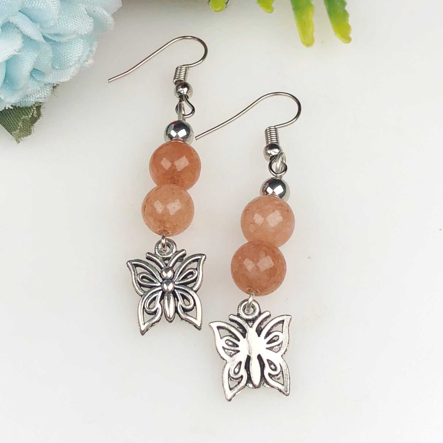 Natural Gemstone Colorful Onyx Earrings for Women and Girls