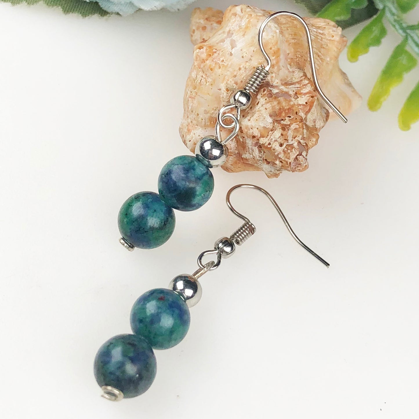 Natural Gemstone Incredible Green Jasper Earrings for Women and Girls