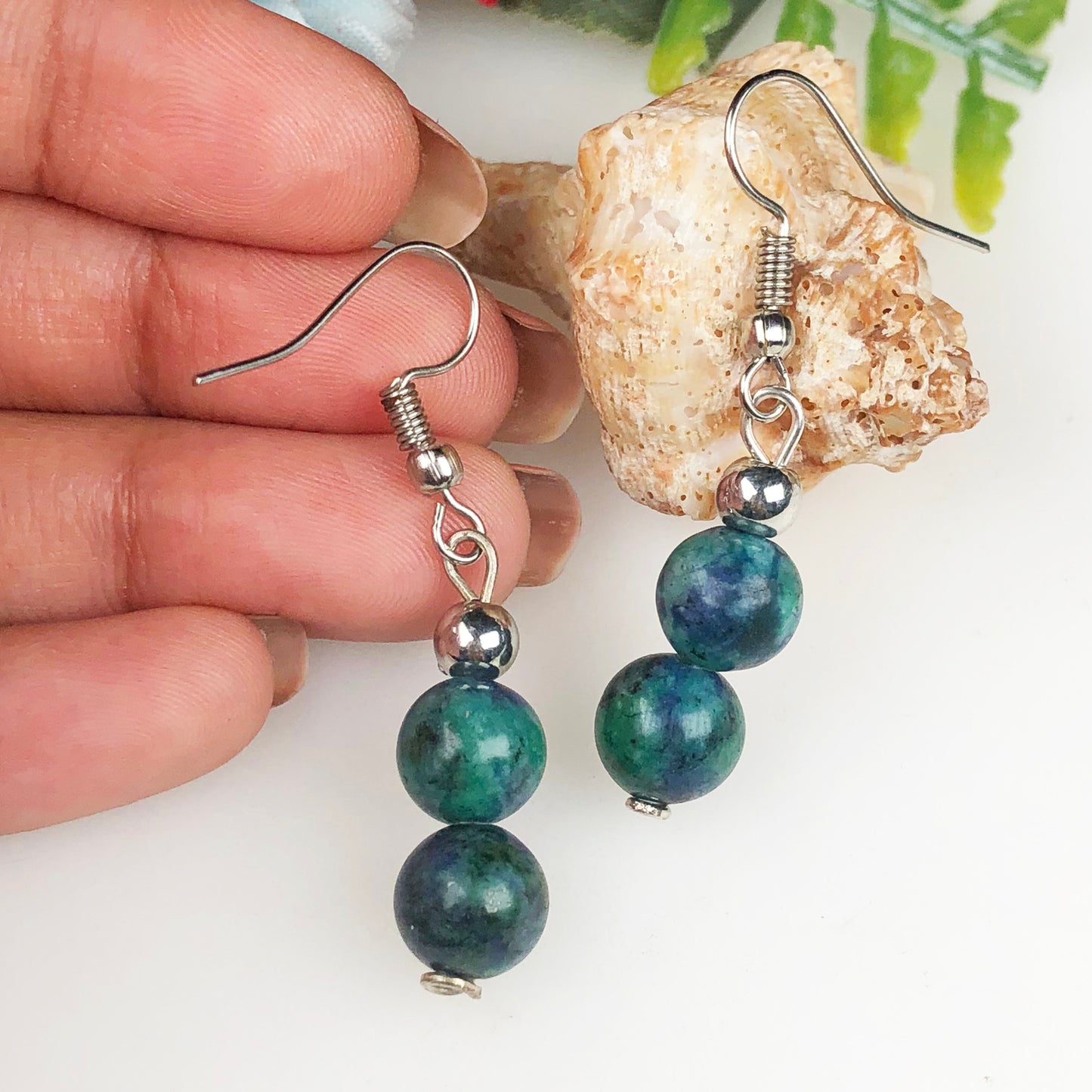 Natural Gemstone Incredible Green Jasper Earrings for Women and Girls
