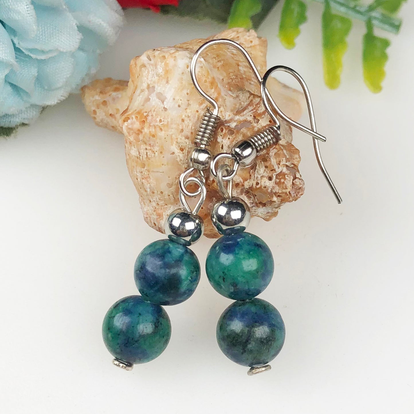 Natural Gemstone Incredible Green Jasper Earrings for Women and Girls