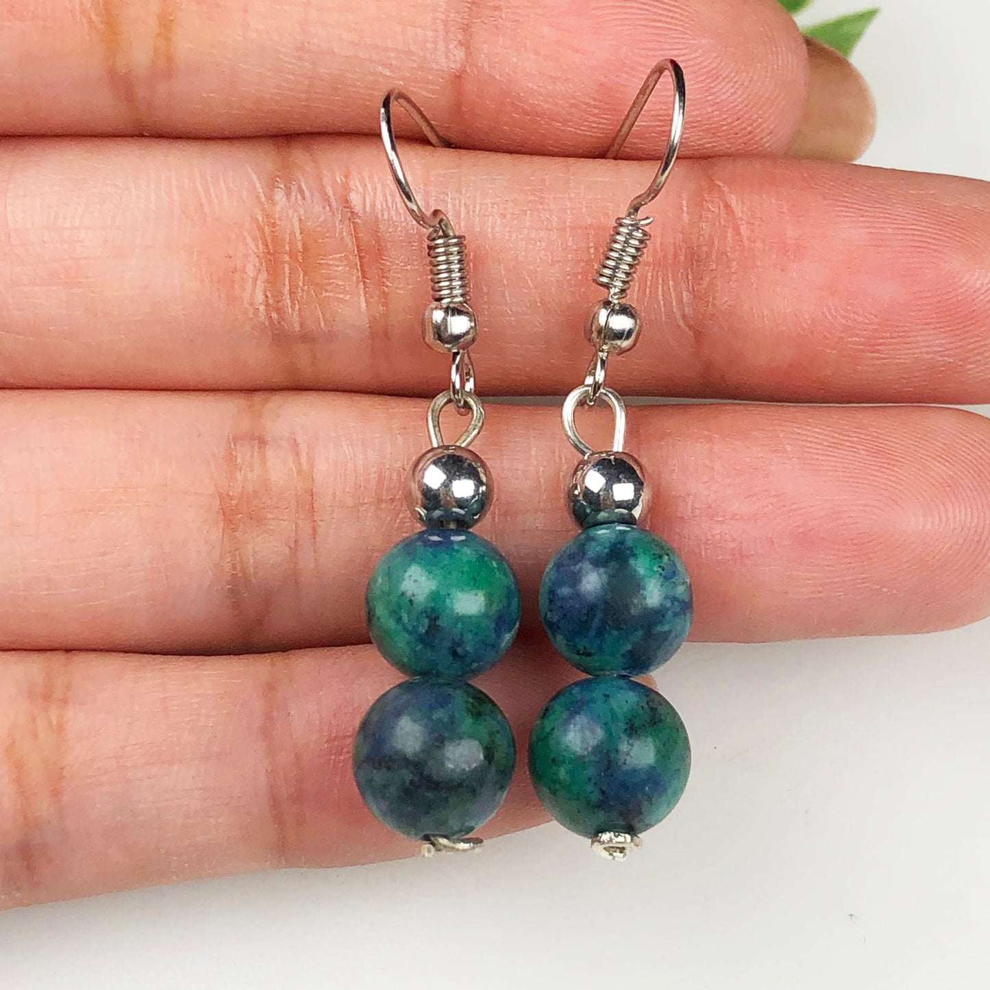 Natural Gemstone Incredible Green Jasper Earrings for Women and Girls