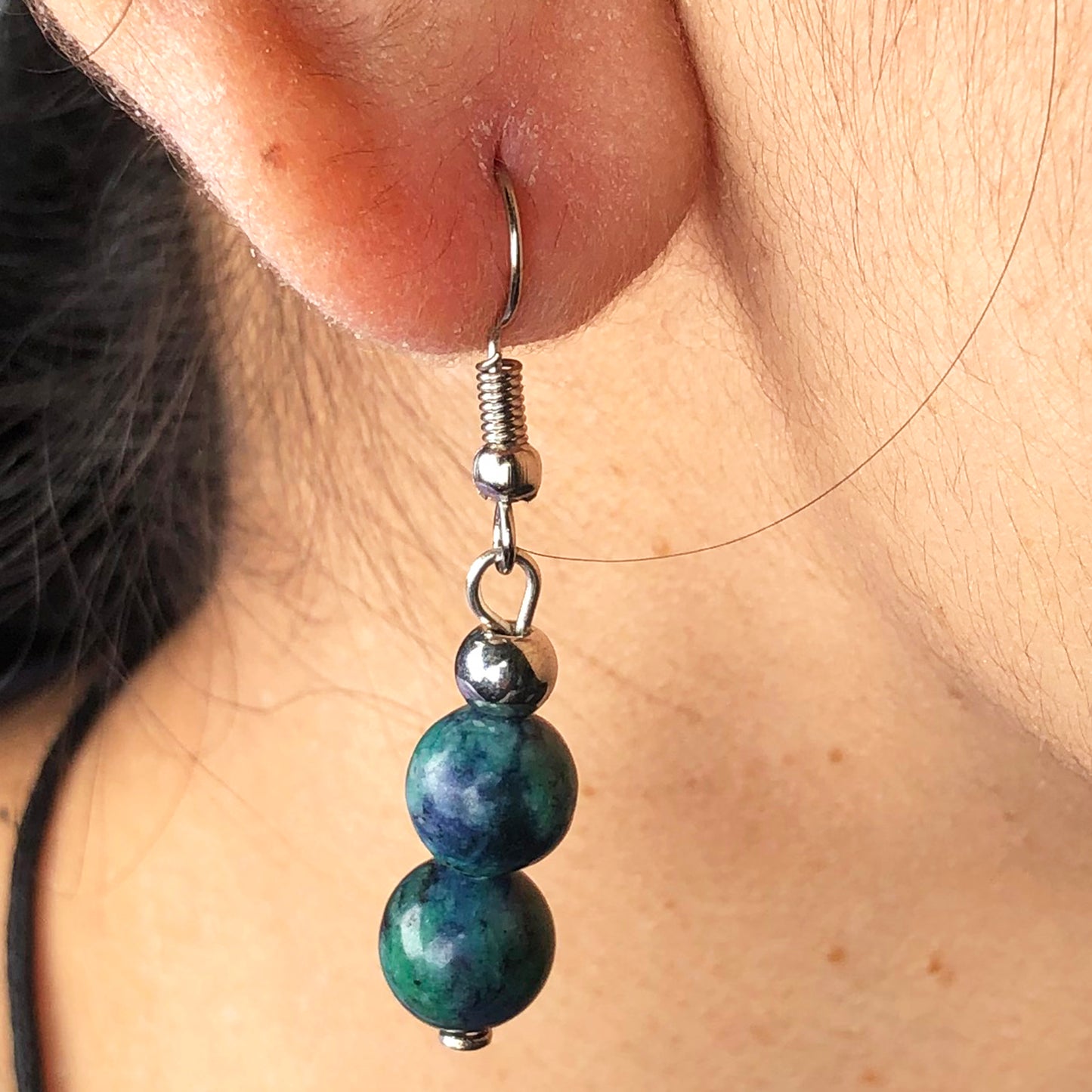 Natural Gemstone Incredible Green Jasper Earrings for Women and Girls