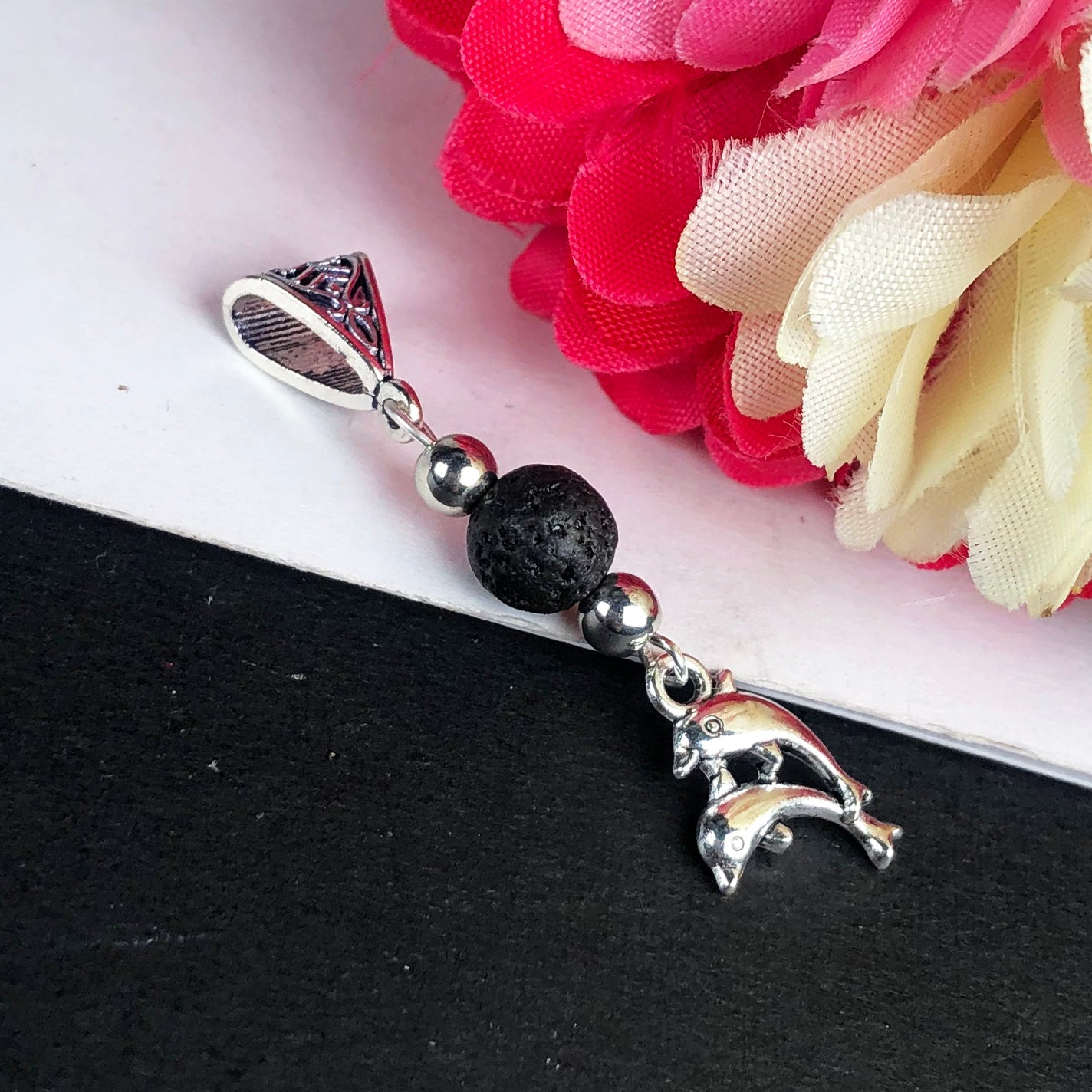 Beautiful Black lava Pendant Healing for Women and Girls Pendant
