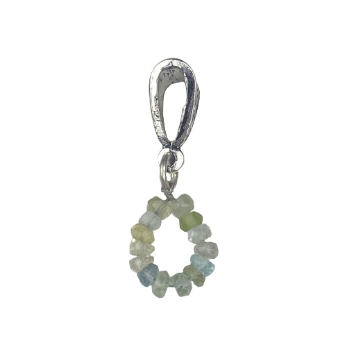 Blue Aquamarine and Green Amethyst Healing Pendant for Women and Girls