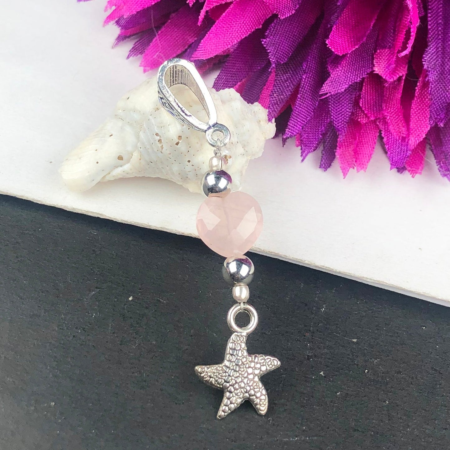 Pink Rose Quartz Pendant Healing for Women and Girls