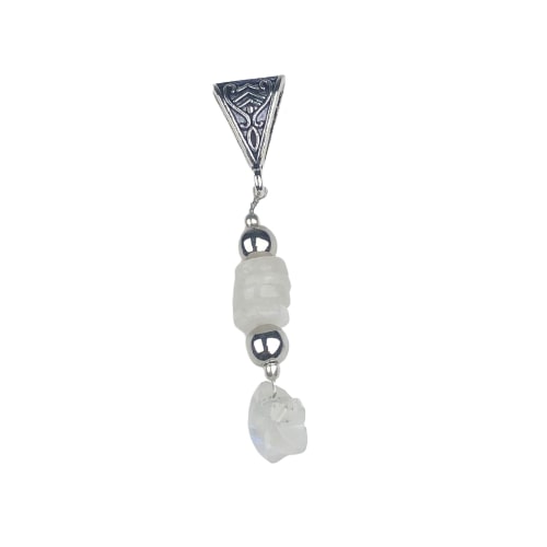 White Blue Flash Moonstone Healing Pendant for Women and Girls