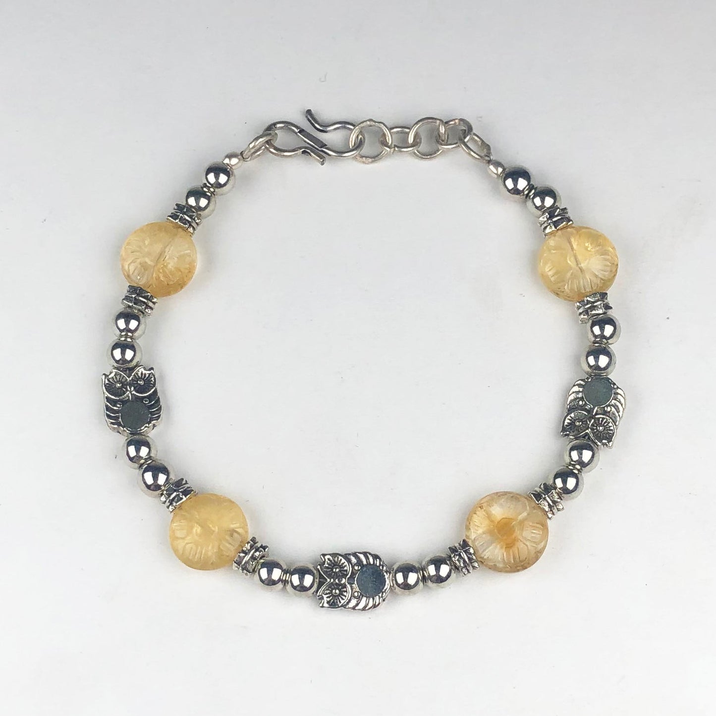 One of a kind Yellow Citrine Healing Bracelet Adjustable