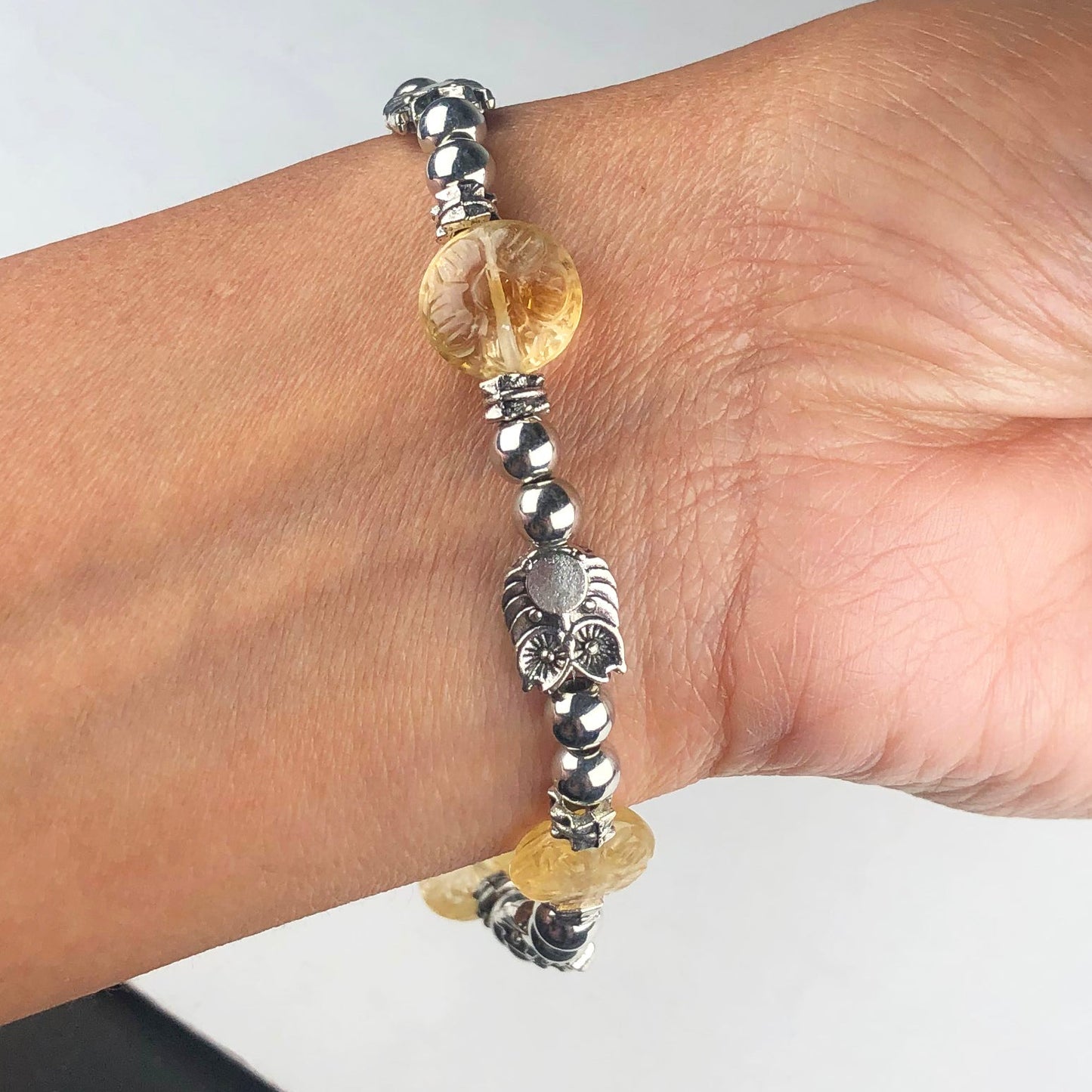 One of a kind Yellow Citrine Healing Bracelet Adjustable
