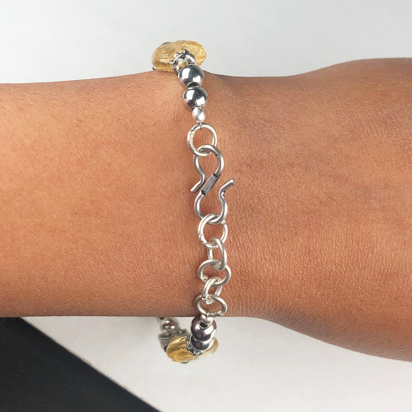One of a kind Yellow Citrine Healing Bracelet Adjustable