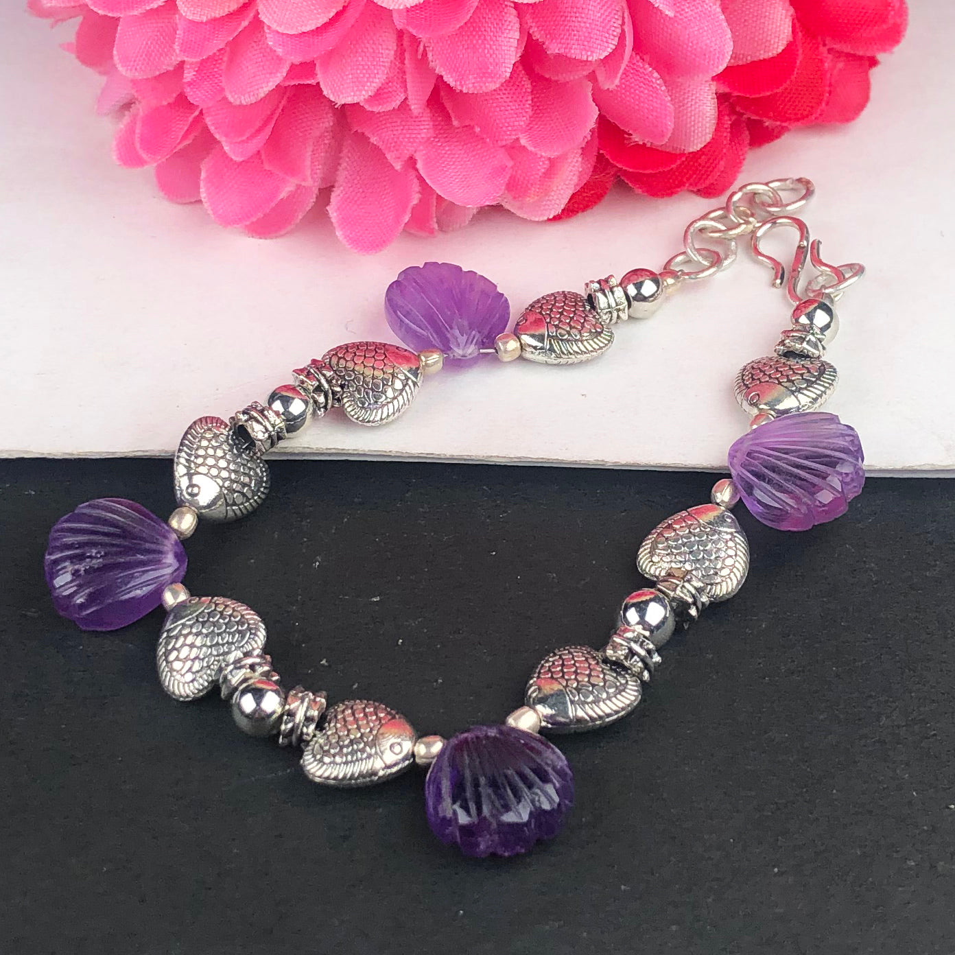 Fantastic Purple Amethyst Healing Bracelet Adjustable