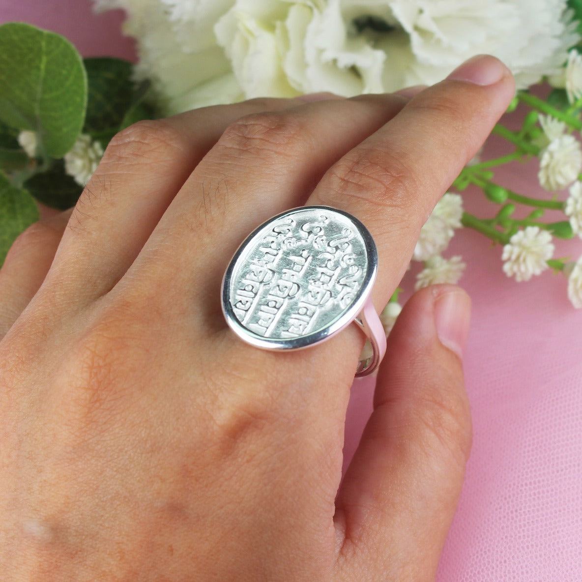 Awesome Tibet Silver Ring Main Metal Brass, Silver Coated