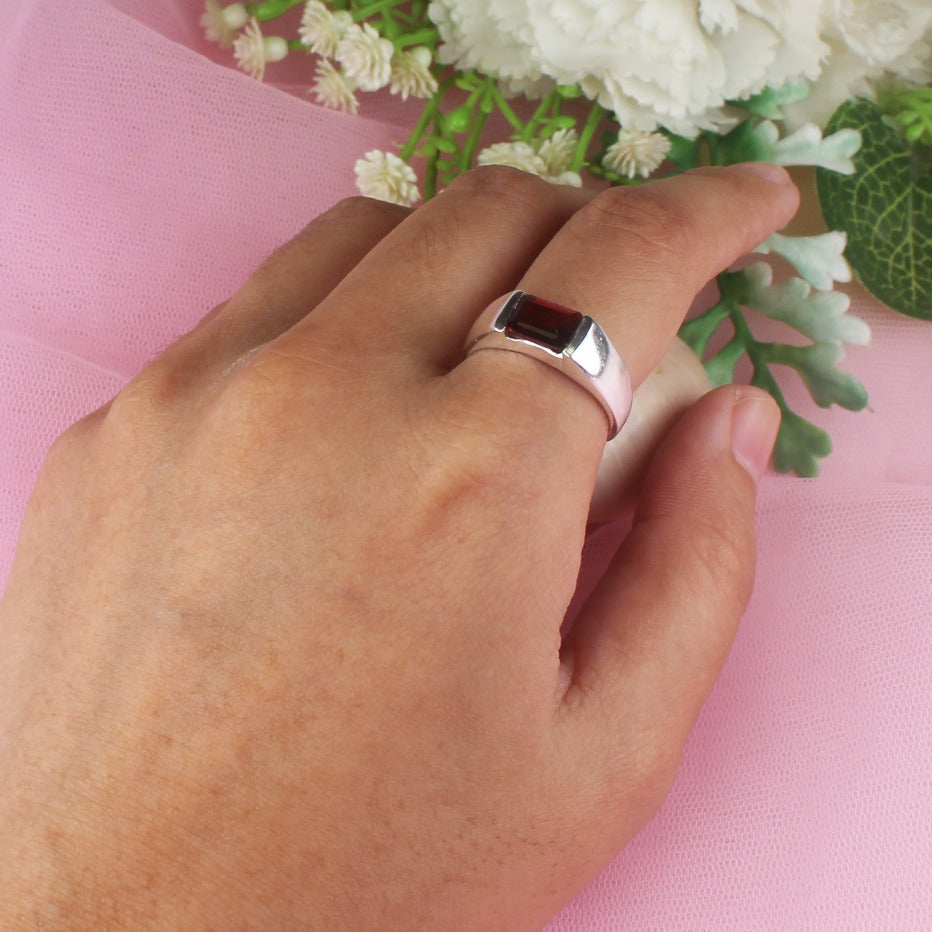 Elegant Red Ruby Ring for Women and Girls