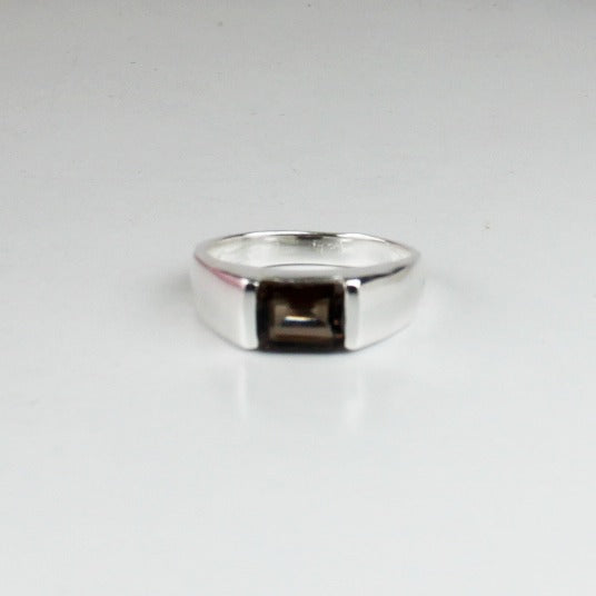 Modern Smoky Quartz Ring for Women and Girls