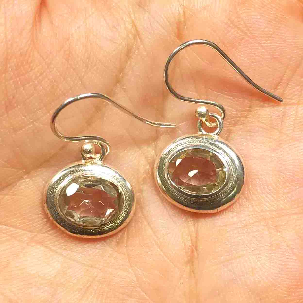 Radiant Green Amethyst Earrings Made of Brass Silver Polished Danglers
