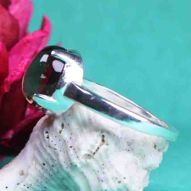 Very pretty Brown Smoky Quartz Ring Main Metal Brass, Silver Coated