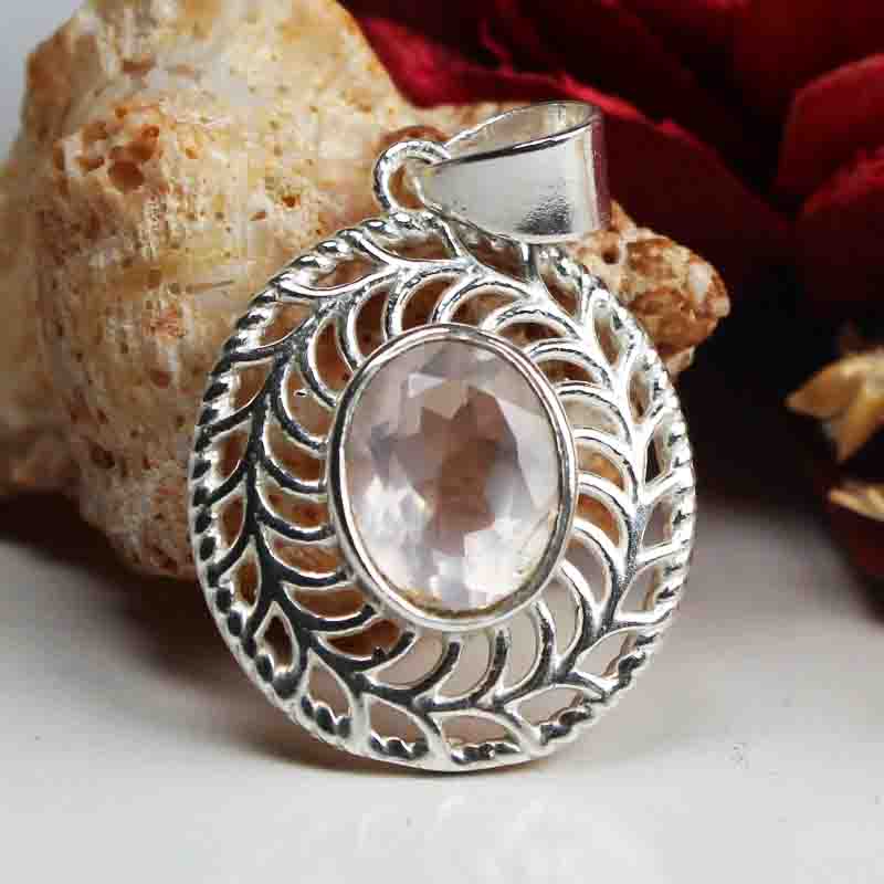 Beautiful Pink Rose Quartz Pendant
