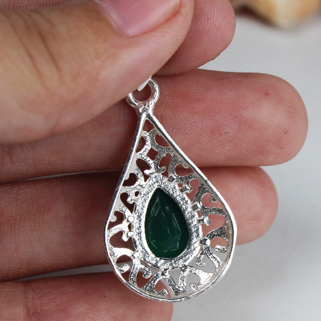 Precious Green Onyx Pendant