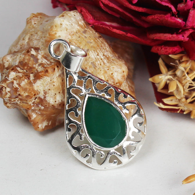 Precious Green Onyx Pendant