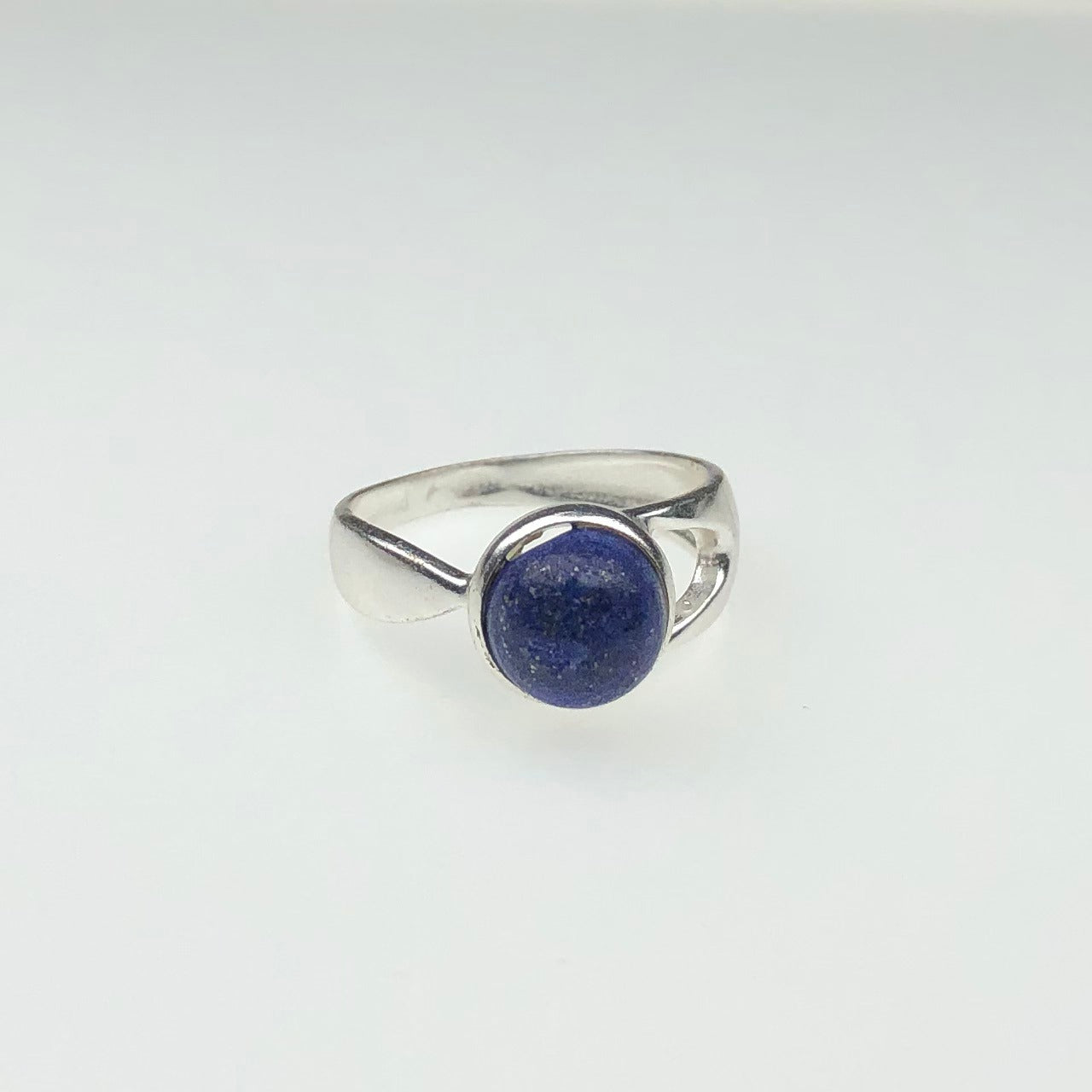 Very pretty Blue Lapiz Lazuli Ring Main Metal Brass, Silver Coated