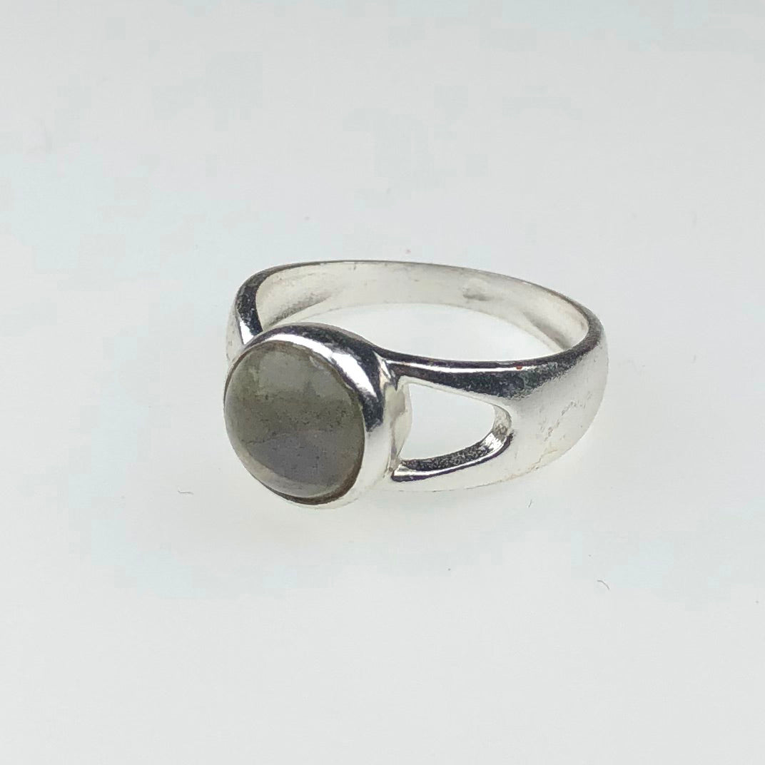 Superb Blue Labradorite Ring Main Metal Brass, Silver Coated