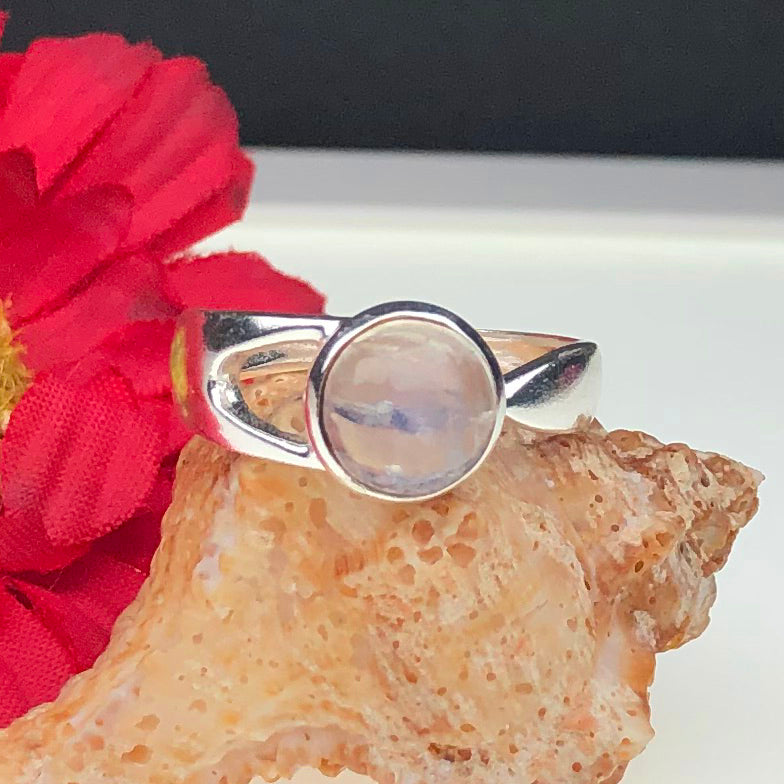 Wonderful White Moonstone Ring Main Metal Brass, Silver Coated