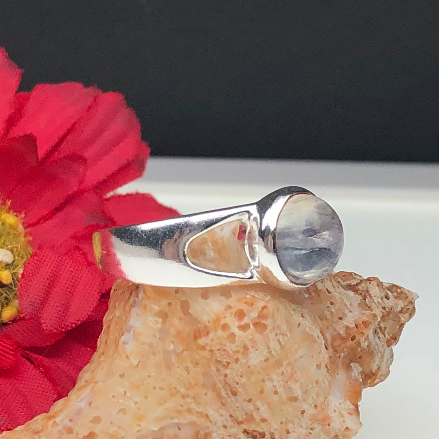 Wonderful White Moonstone Ring Main Metal Brass, Silver Coated