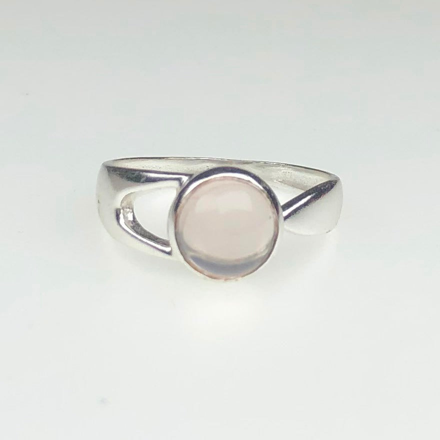 Gorgeous White Clear Quartz Ring Main Metal Brass, Silver Coated