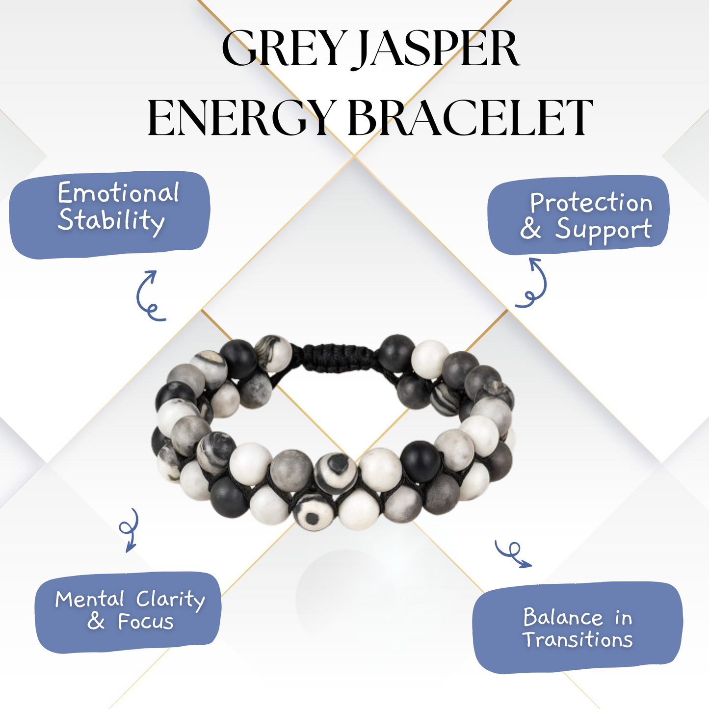 Grey Jasper Calm Bracelet - Peace
