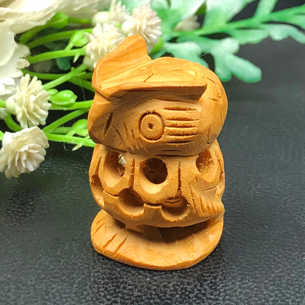 Wooden Owl Spiritual Decor – Handcrafted Symbol of Wisdom & Protection