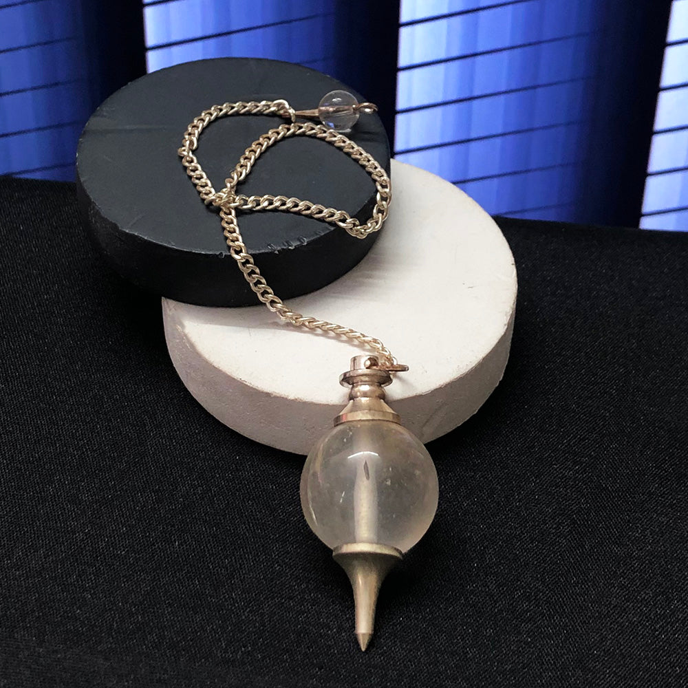 Clear Quartz Crystal Pendulum – Energy Amplifier for Spiritual Insight & Dowsing