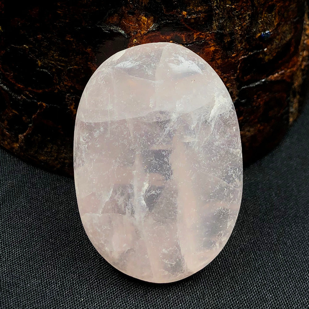 Rose Quartz Healing Stone – Pocket Palmstone for Self-Love & Emotional Soothing