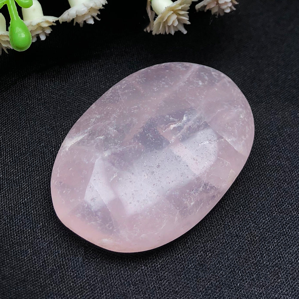 Rose Quartz Healing Stone – Pocket Palmstone for Self-Love & Emotional Soothing