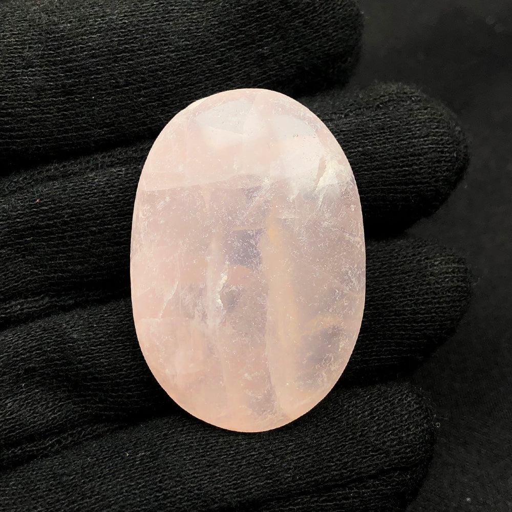 Rose Quartz Healing Stone – Pocket Palmstone for Self-Love & Emotional Soothing