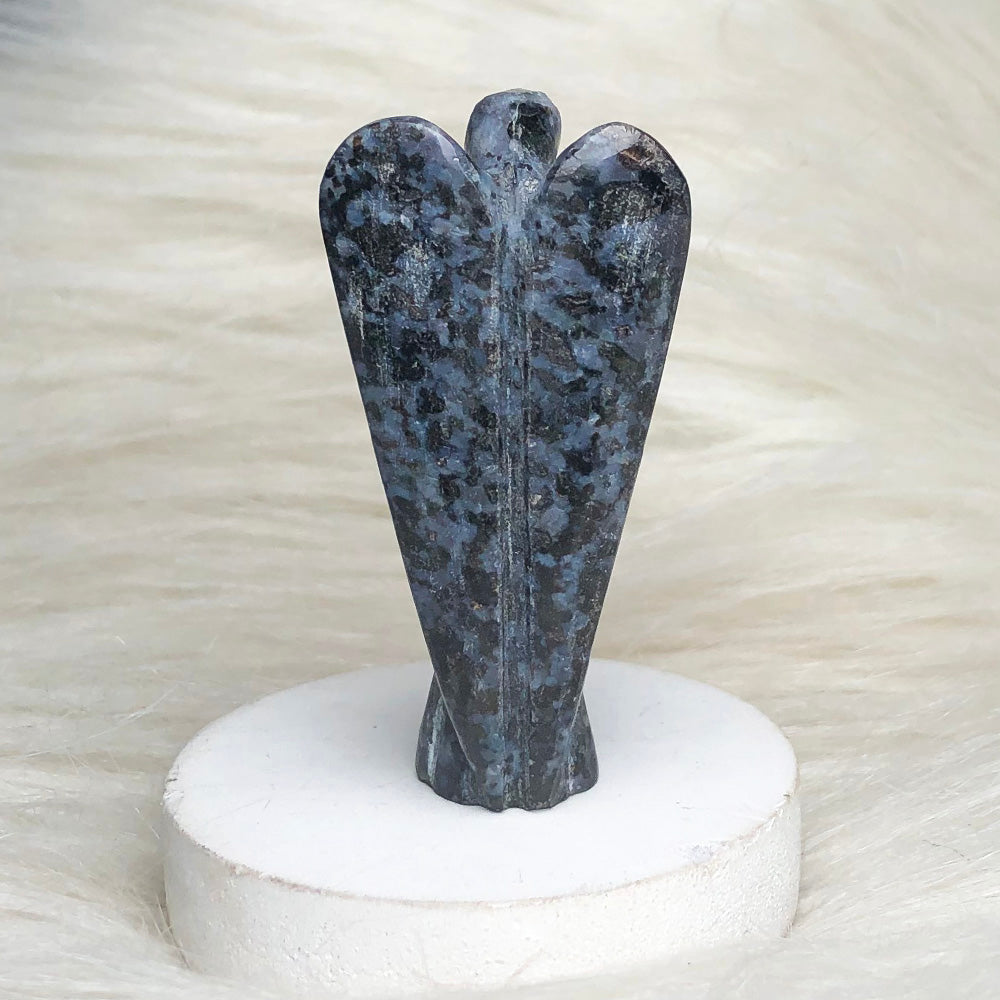 Larvikite Angel Figurine – Protection & Intuition Boost