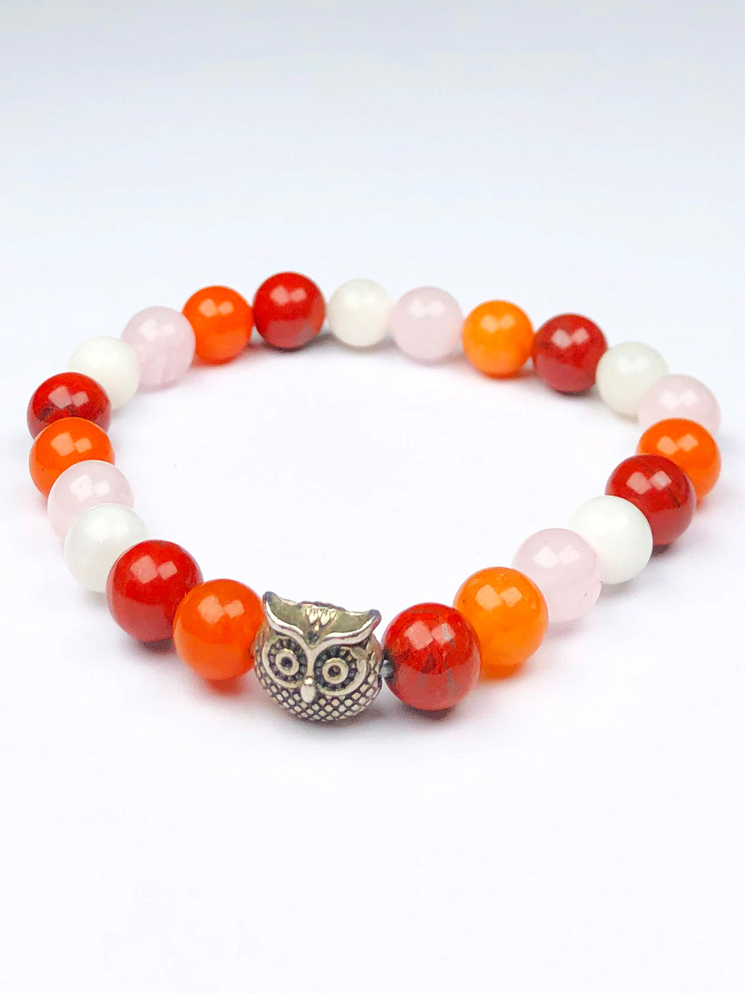 PCOD / PCOS Mixel Crystal Bracelet (Carnelian , Red Jasper, Rose quartz & Moonstone)