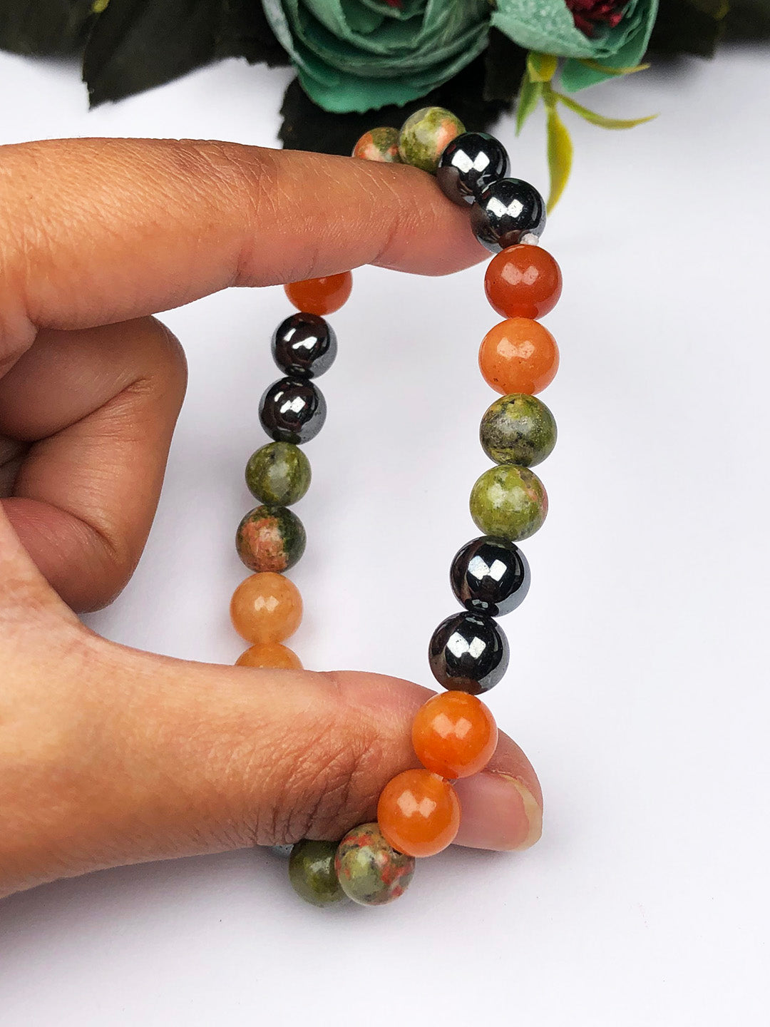 Weight Gain Mixel Crystal Bracelet (Moonstone , Rose quartz, Green Aventurine , Carnelian & Clear Quartz)