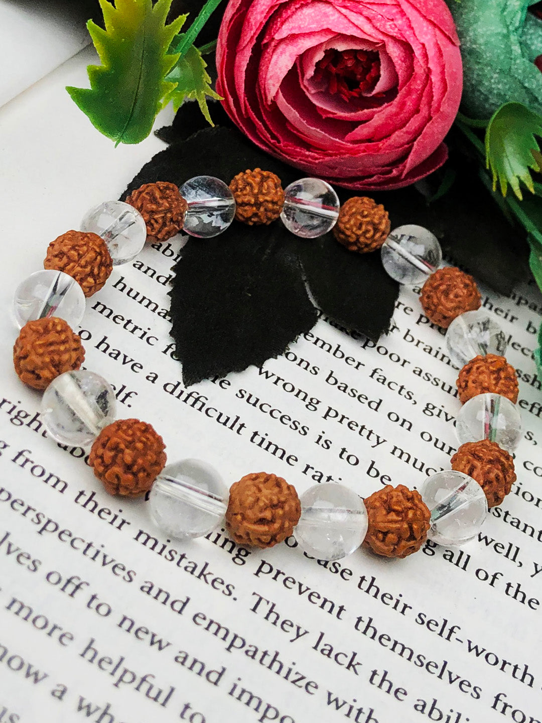 Manifestation & Focus and Mixel Crystal Bracelet (Trinetra ) (Clear Quartz , Amethyst , Lapis lazuli , Rose Quartz, Carnelian & Obsidian)