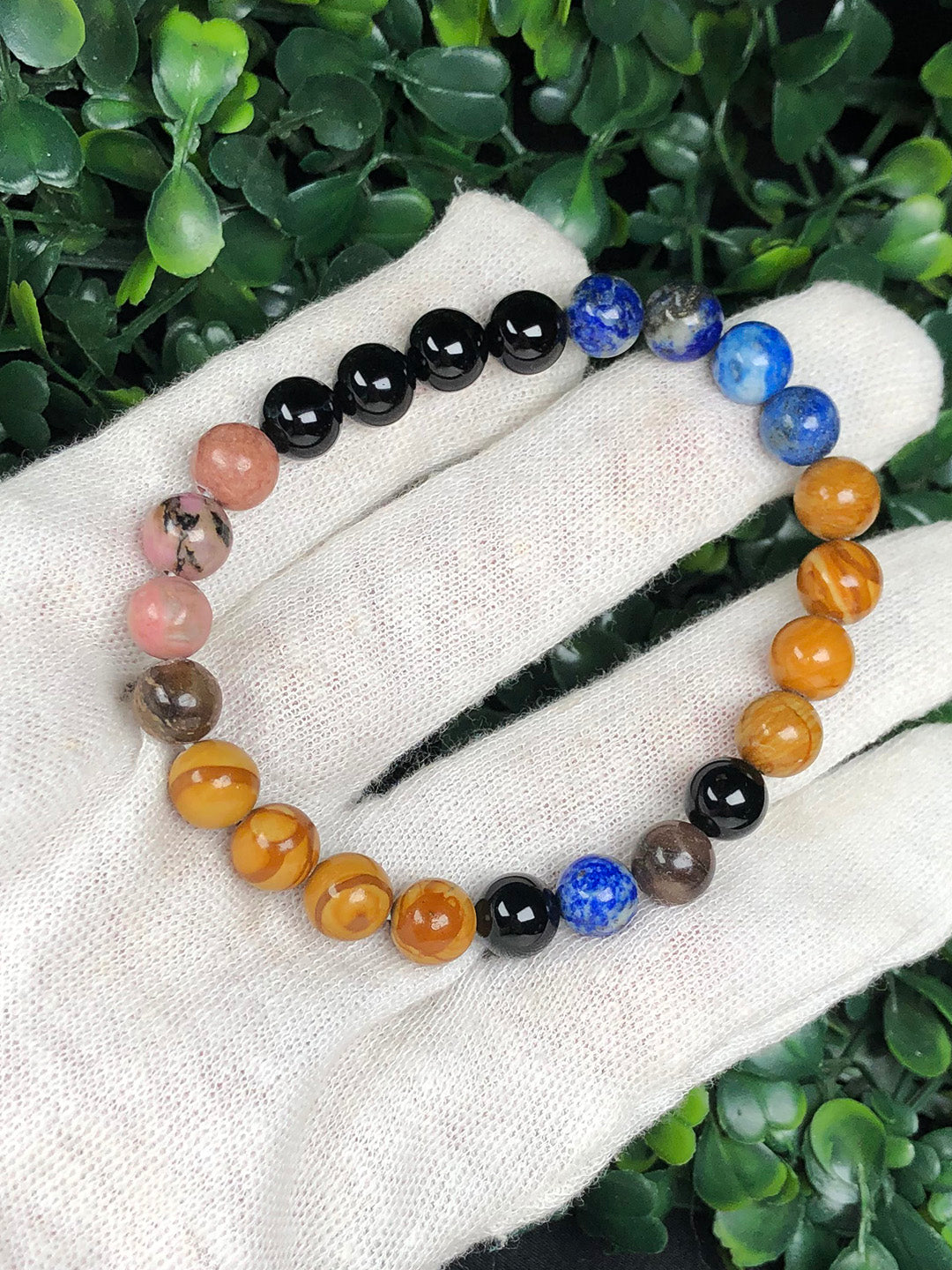 Anti High Blood Pressure Mixel Crystal Bracelet (Picture Jasper, Sodalite , Obsidian & Rhodonite)