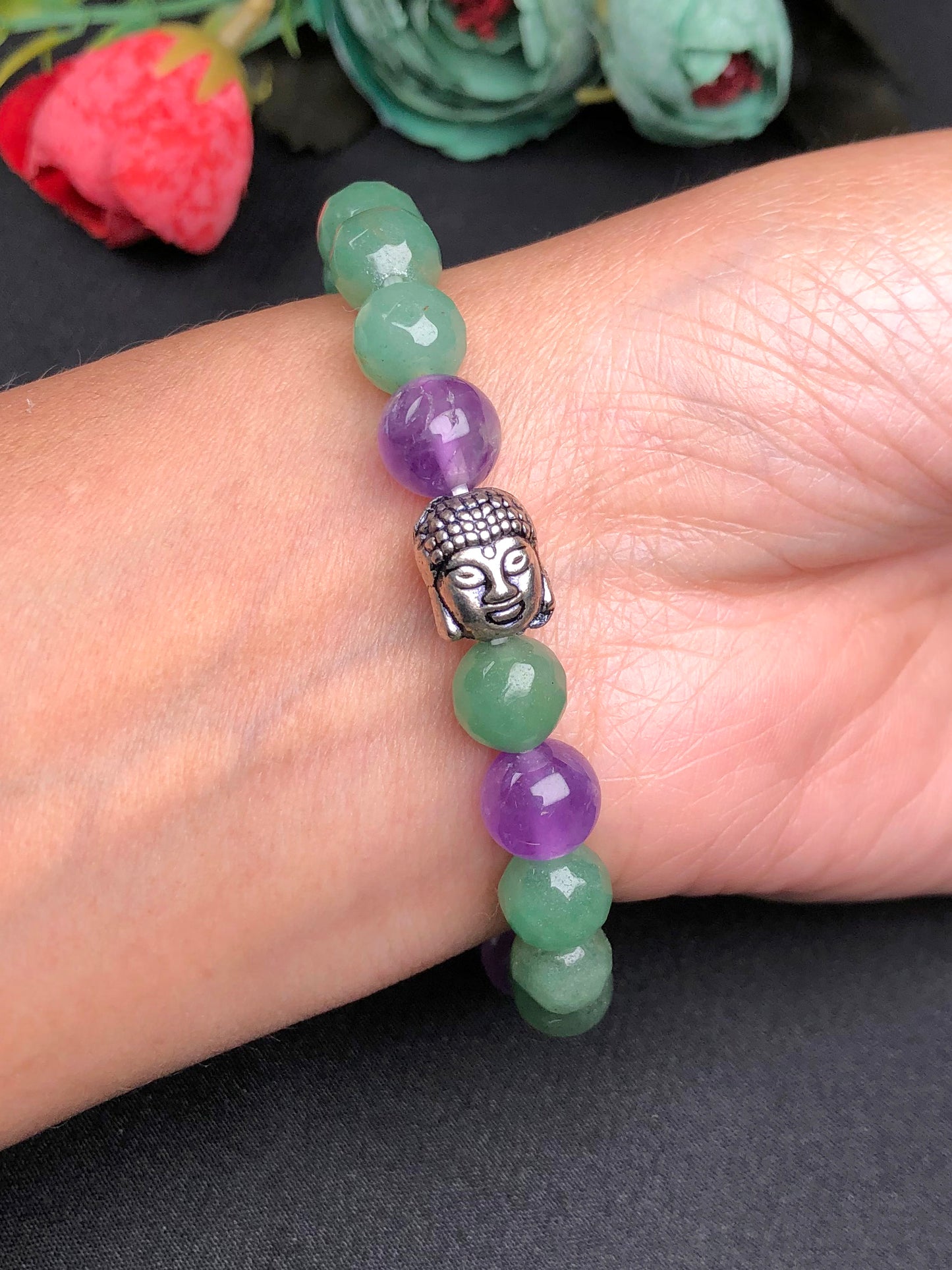 Success & Harmony Mixel Crystal Bracelet (Green Aventurine & Amethyst)