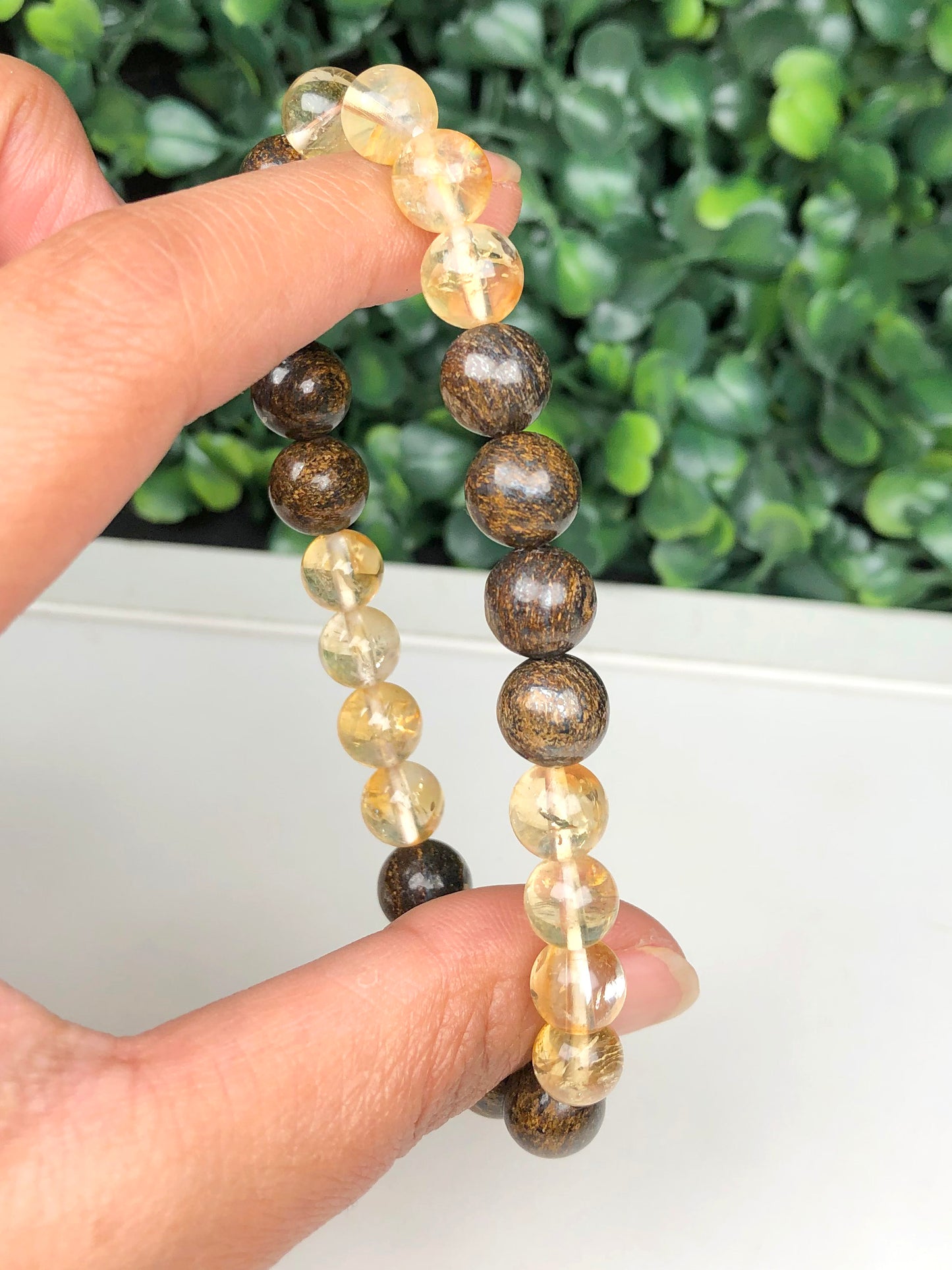 Million Bucks Mixel Crystal Bracelet (Bronzite & Citrine)