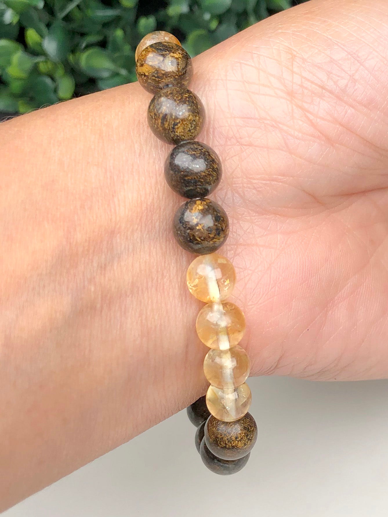 Million Bucks Mixel Crystal Bracelet (Bronzite & Citrine)