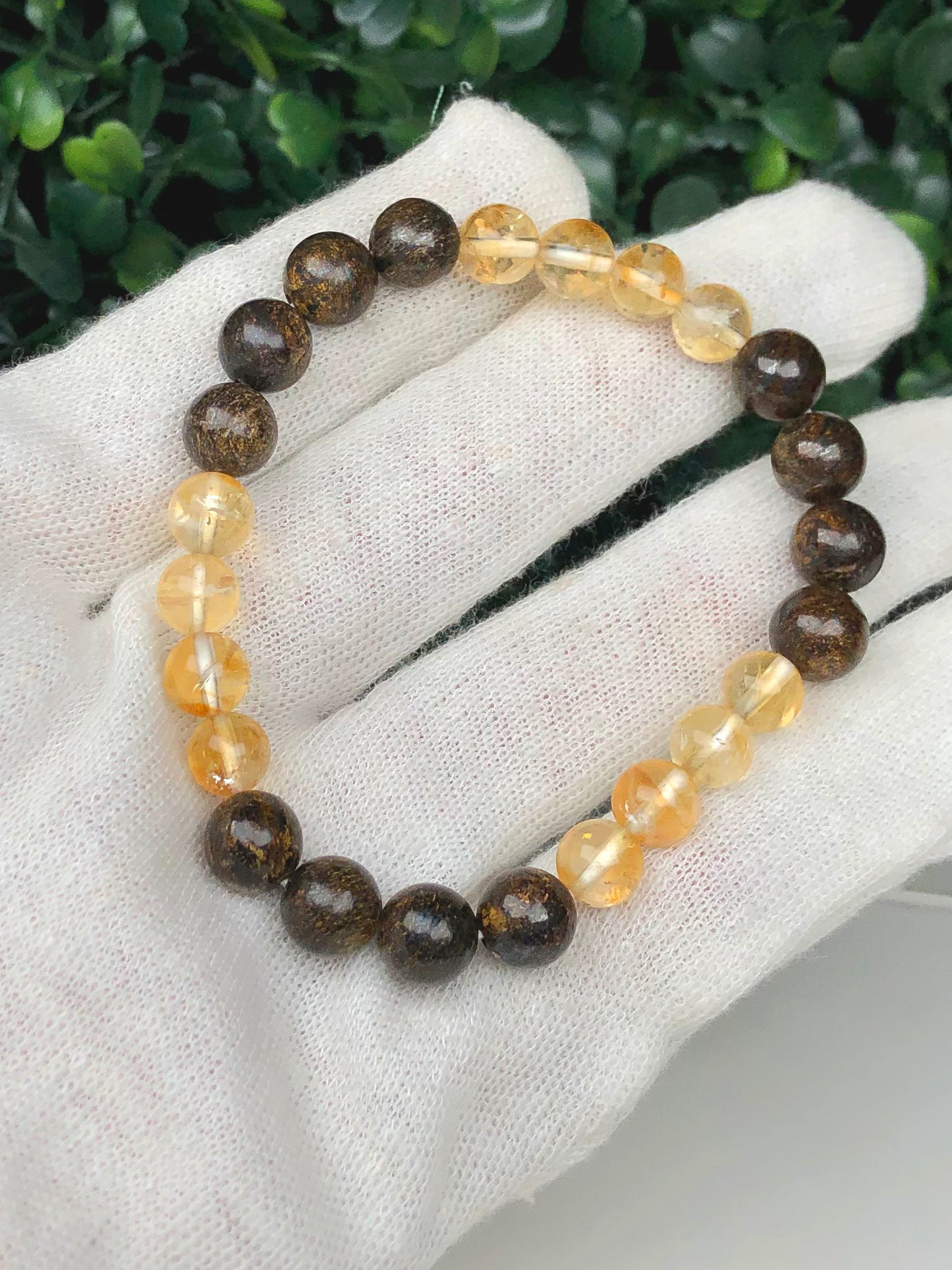 Million Bucks Mixel Crystal Bracelet (Bronzite & Citrine)